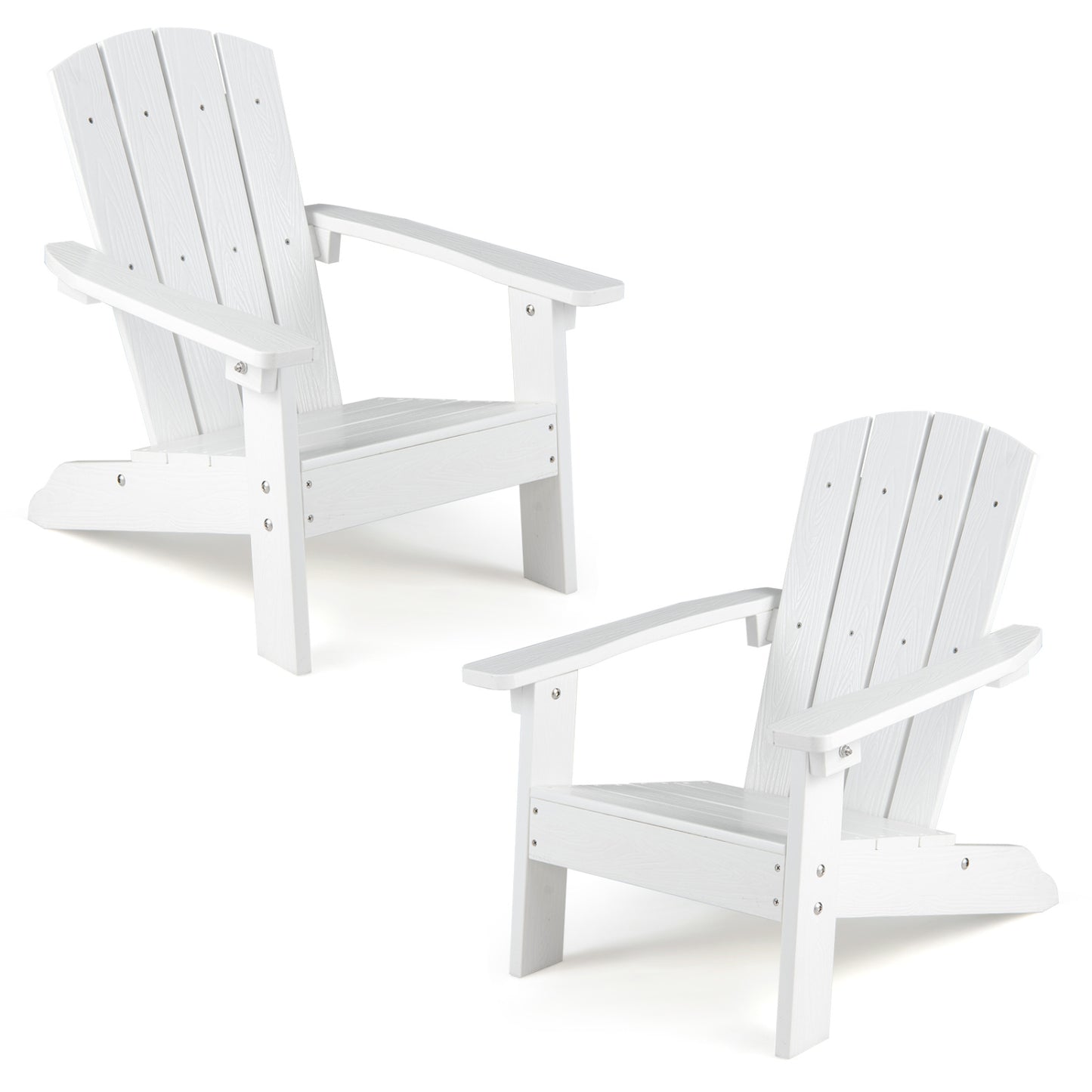 Set of 2 Kid's Adirondack Chair with with High Backrest and Armrests