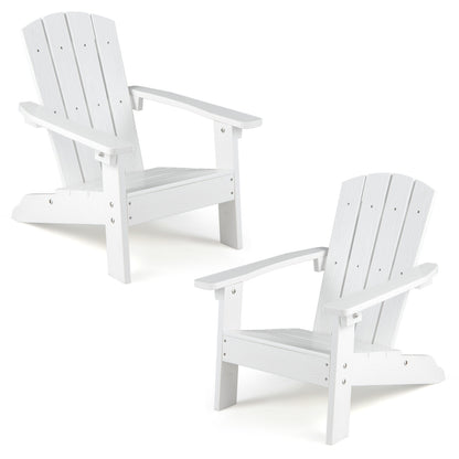 Set of 2 Kid's Adirondack Chair with with High Backrest and Armrests
