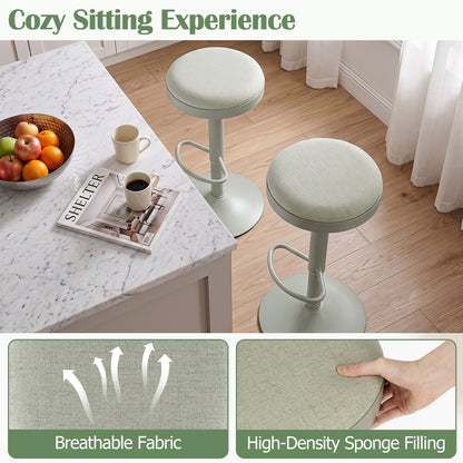 Adjustable Bar Stools Set of 2 with Padded Seat