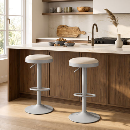 Adjustable Bar Stools Set of 2 with Padded Seat