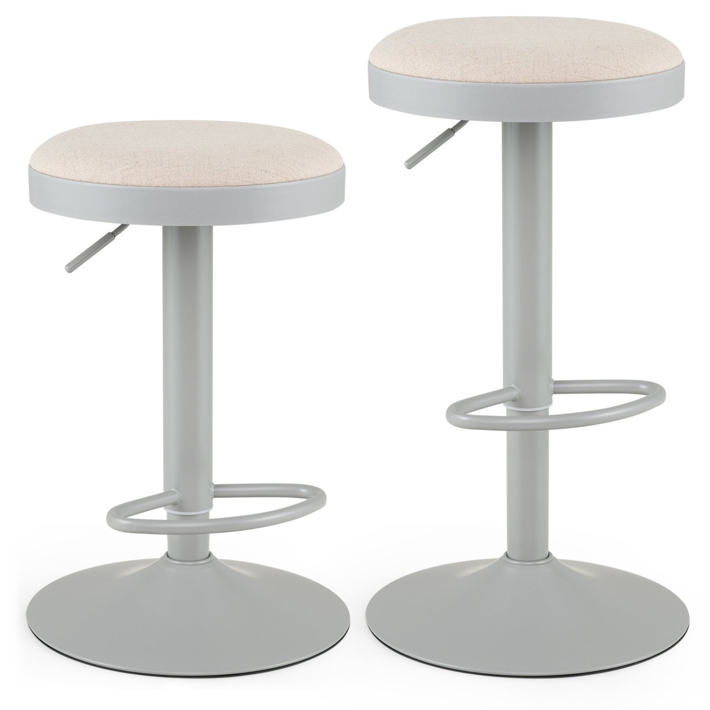 Adjustable Bar Stools Set of 2 with Padded Seat