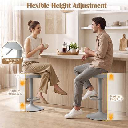 Adjustable Bar Stools Set of 2 with Padded Seat