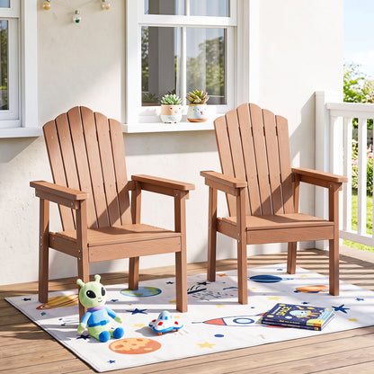 Adirondack Chairs Set of 2 with High Backrest - Brown
