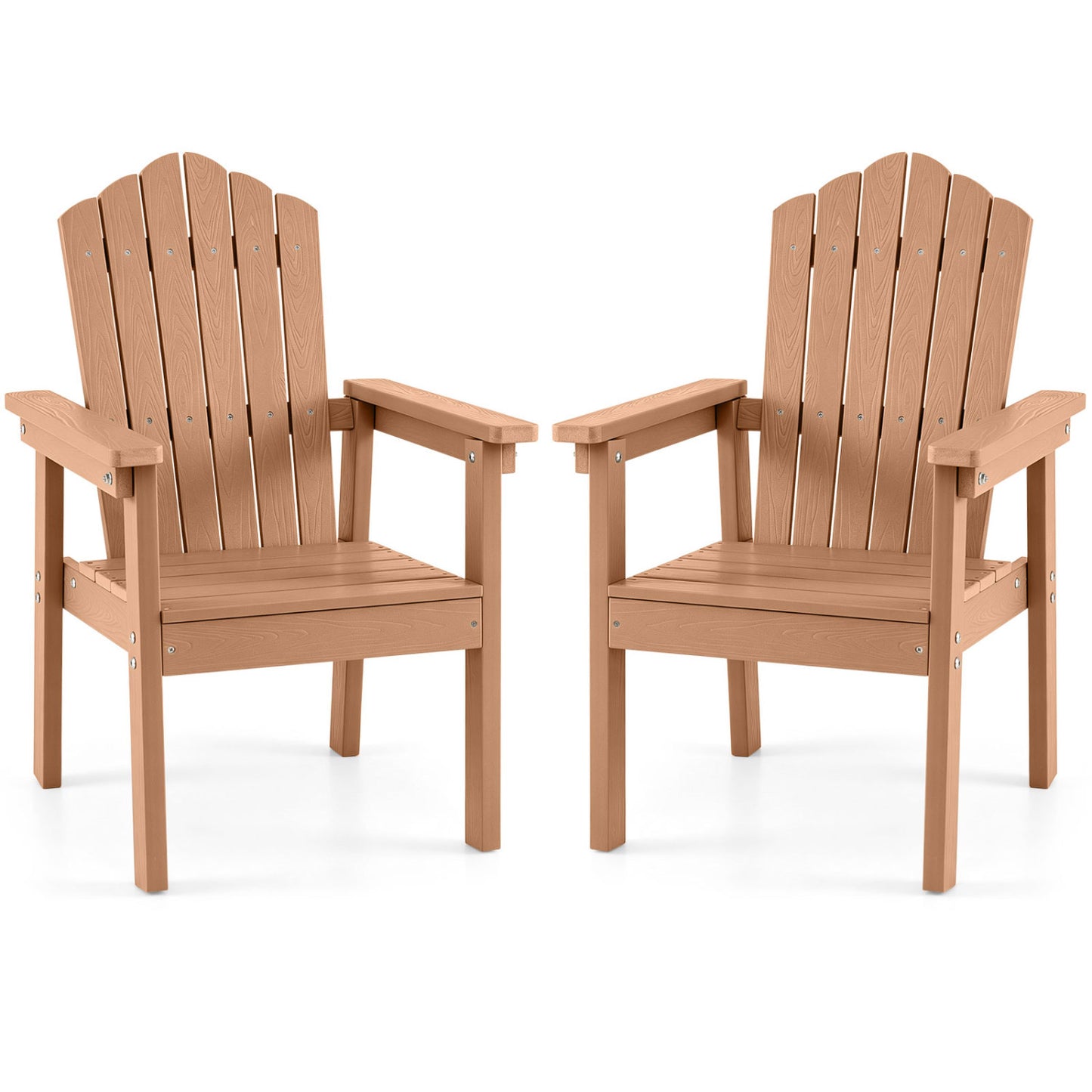 Adirondack Chairs Set of 2 with High Backrest - Brown