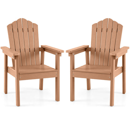 Adirondack Chairs Set of 2 with High Backrest - Brown