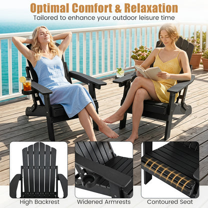 Folding Adirondack Chairs Set of 2 with Adjustable Backrest