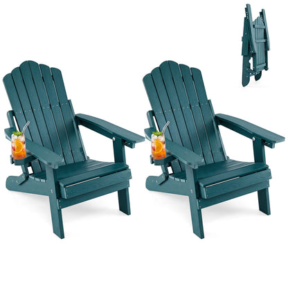 Folding Adirondack Chairs Set of 2 with Adjustable Backrest