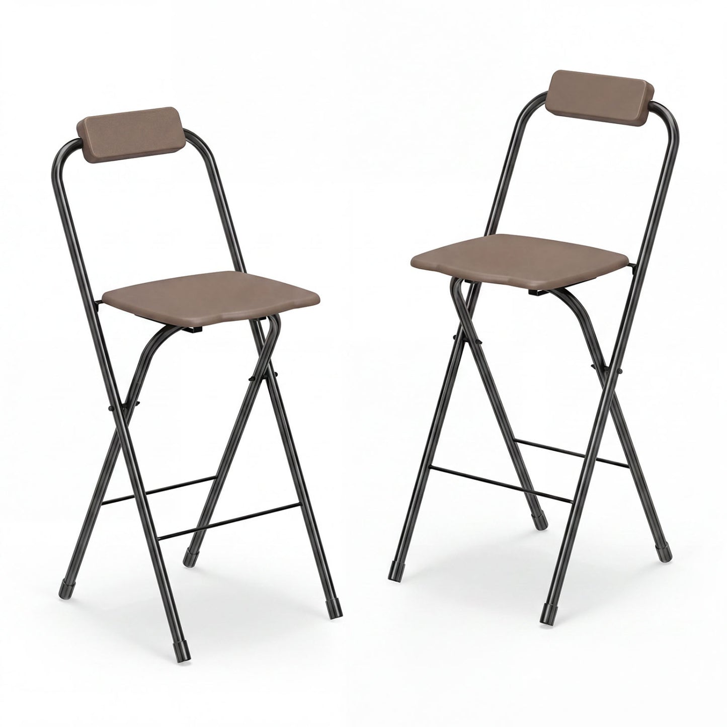 Portable Bar Height Stools Set of 2 with Footrest - Folding