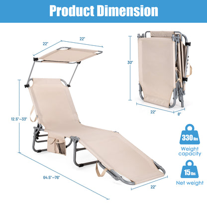 Set of 2 Portable Reclining Chair with 5 Adjustable Positions-Navy - Beige