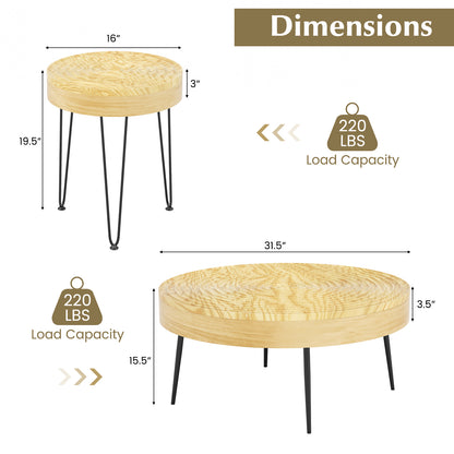 Set of 2 Solid Wood