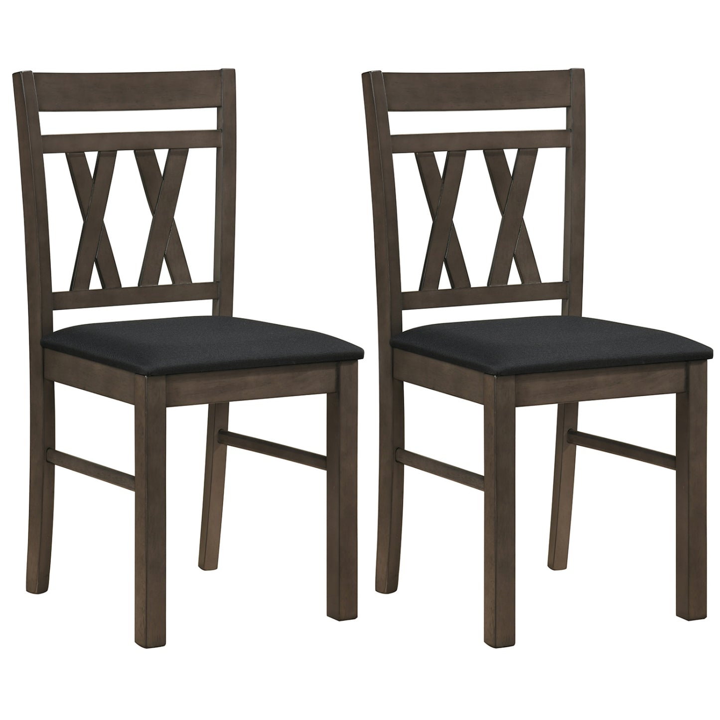 Upholstered Dining Chairs Set of 2 - Linen Style Gray