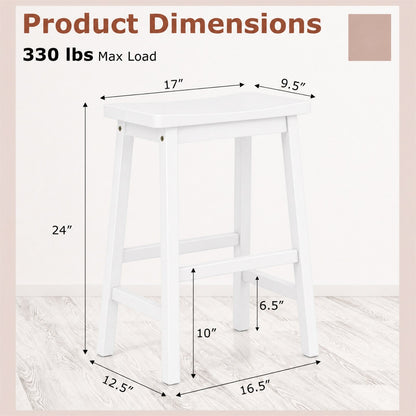 Saddle-Seat Counter Height Stools Set of 2 with Footrests
