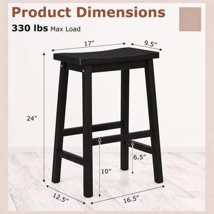 Saddle-Seat Counter Height Stools Set of 2 with Footrests
