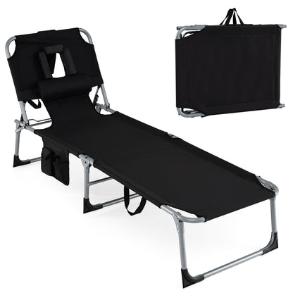 Adjustable Tanning Chaise Lounge Set of 2 with Face Hole