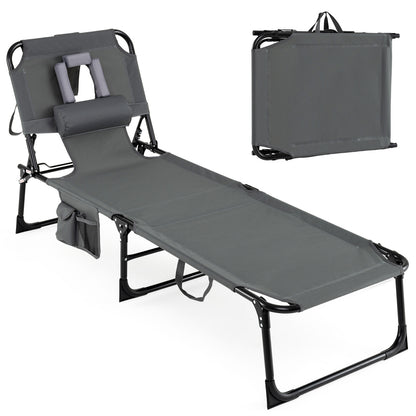 Adjustable Tanning Chaise Lounge Set of 2 with Face Hole