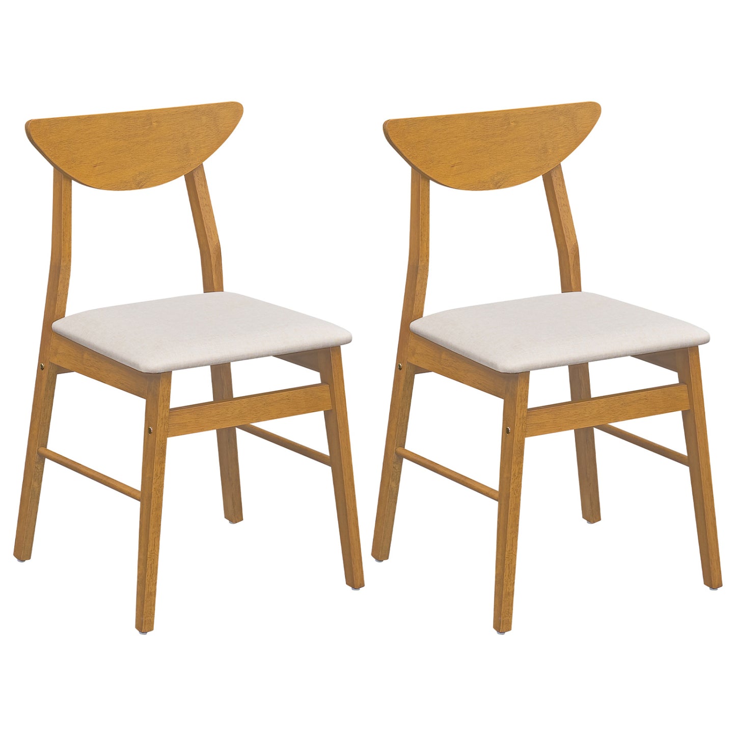 Upholstered Dining Chairs Set of 2 with Curved Backrest