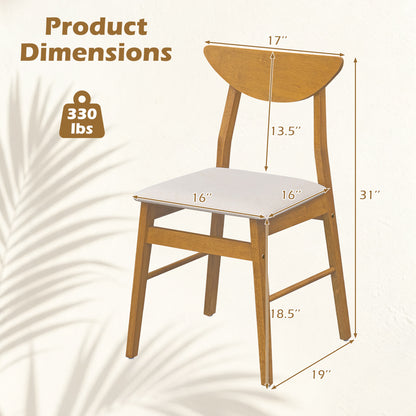 Upholstered Dining Chairs Set of 2 with Curved Backrest