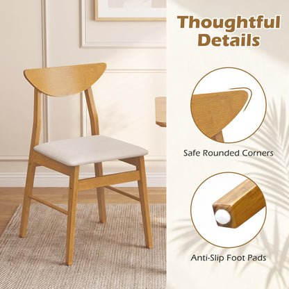 Upholstered Dining Chairs Set of 2 with Curved Backrest