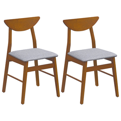 Upholstered Dining Chairs Set of 2 with Curved Backrest
