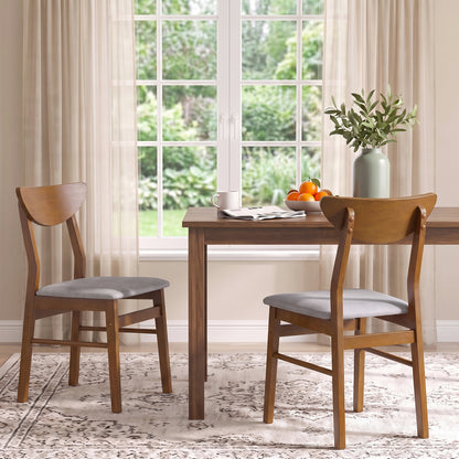 Upholstered Dining Chairs Set of 2 with Curved Backrest