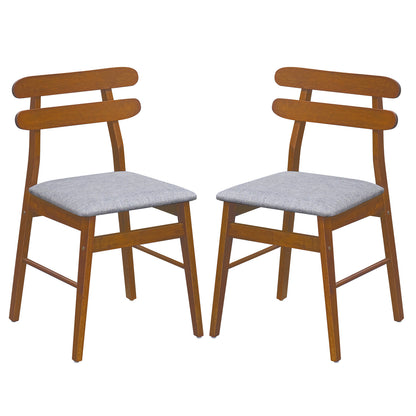 Upholstered Dining Chairs Set of 2 with Solid Wood Legs