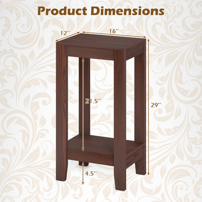 2-Tier End Tables with Storage Shelf, Set of 2