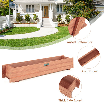 Wooden Raised Garden Bed Planter Box Set of 2 - Brown