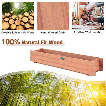 Wooden Raised Garden Bed Planter Box Set of 2 - Brown