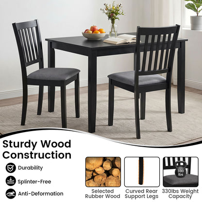 Upholstered Dining Chairs Set of 2 with Rubber Wood Frame