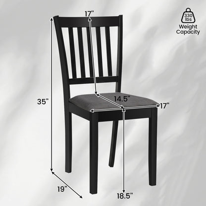Upholstered Dining Chairs Set of 2 with Rubber Wood Frame