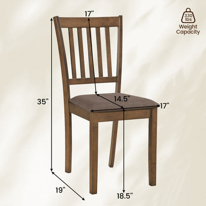 Upholstered Dining Chairs Set of 2 with Rubber Wood Frame