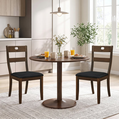Wooden Dining Chairs Set of 2 with Padded Seats