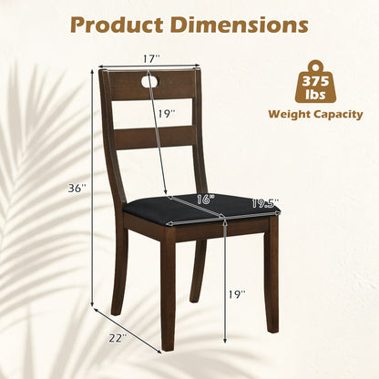 Wooden Dining Chairs Set of 2 with Padded Seats