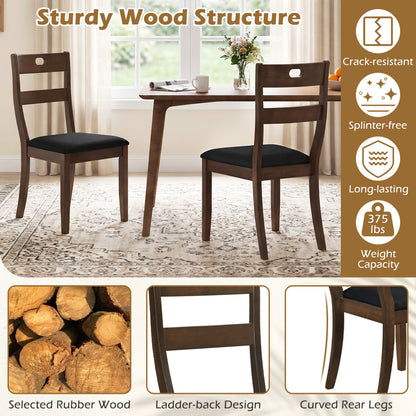 Wooden Dining Chairs Set of 2 with Padded Seats