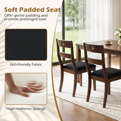 Wooden Dining Chairs Set of 2 with Padded Seats
