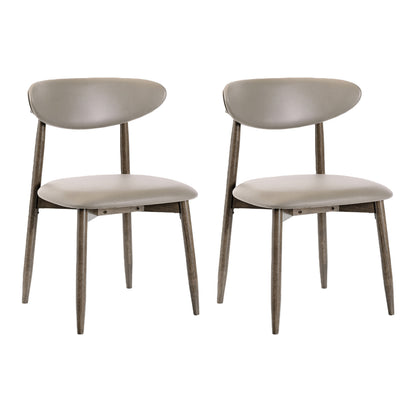 Upholstered Dining Chairs Set of 2 with Curved Backrest