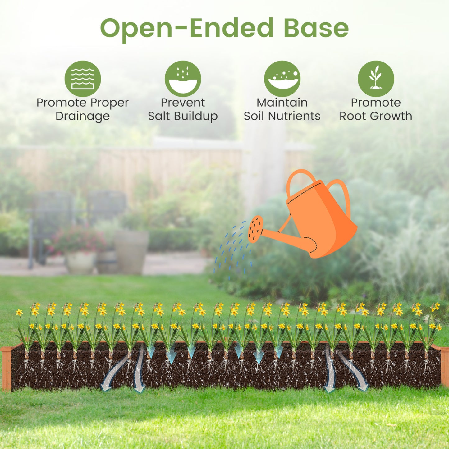 Wooden Raised Garden Bed Set of 2 for Vegetables & Herbs