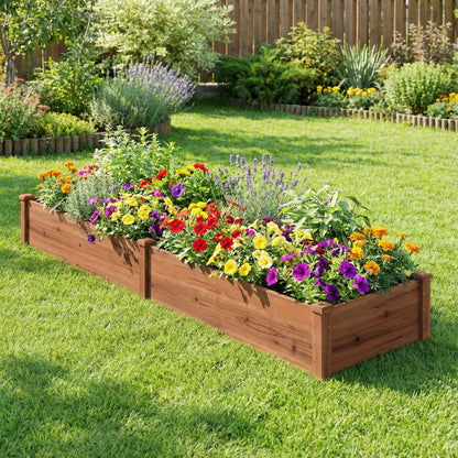 Wooden Raised Garden Bed Set of 2 for Vegetables & Herbs