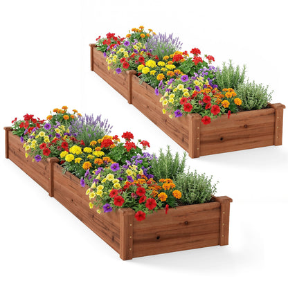 Wooden Raised Garden Bed Set of 2 for Vegetables & Herbs