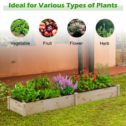 Wooden Raised Garden Bed Set of 2 for Vegetables & Herbs
