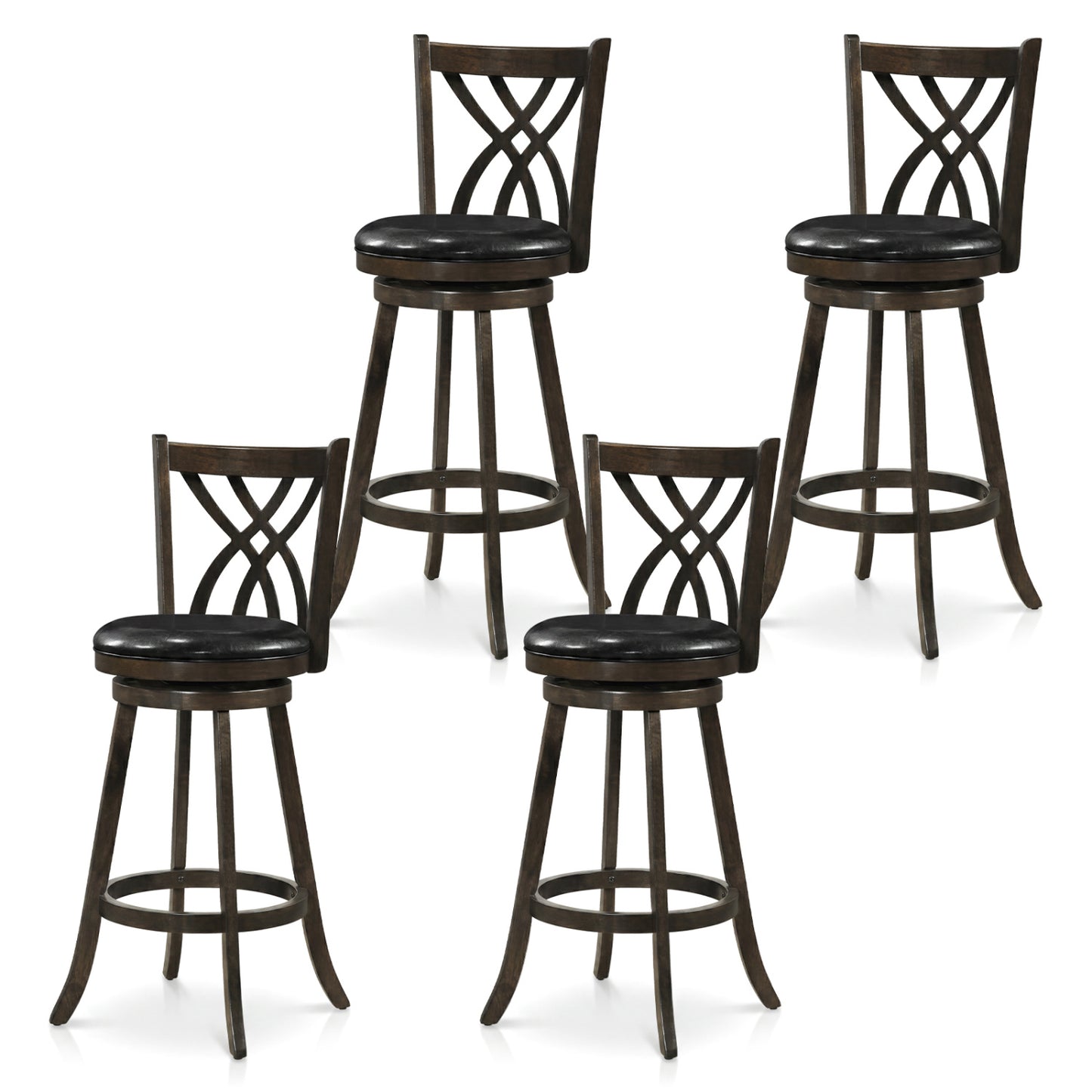 Counter Height Bar Stools Set of 4 with Swivel Seat