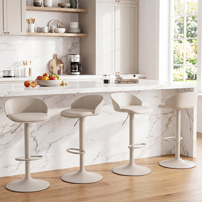 Adjustable Swivel Bar Stools Set of 4 with Back & Footrest
