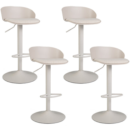Adjustable Swivel Bar Stools Set of 4 with Back & Footrest