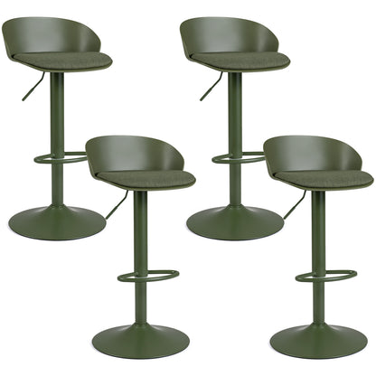 Adjustable Swivel Bar Stools Set of 4 with Back & Footrest