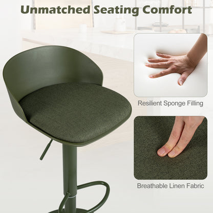 Adjustable Swivel Bar Stools Set of 4 with Back & Footrest