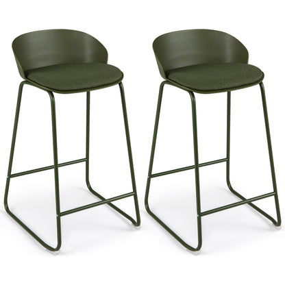 Counter Height Bar Stools Set of 4 with Curved Backrest