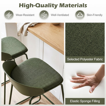 Counter Height Bar Stools Set of 4 with Curved Backrest
