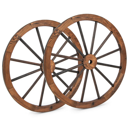 Set of 4 Decorative Wooden Wagon Wheels 30 Inch Vintage Wagon Wheel Wall Decor