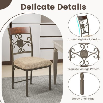 Dining Chairs Set of 4 with Cushioned Seats and High Back