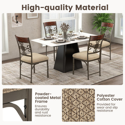 Dining Chairs Set of 4 with Cushioned Seats and High Back